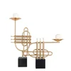 Christmas Decoration Home Accessories Unique Musical Instrument Metal Craft Long Handle Candlestick