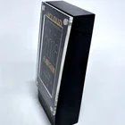 Crystal Made Combined Black Color Crystal Block Glass Trophy With Custom Made Golden Logo Text