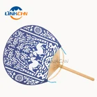 Promotional round paper hand fan in hotsale