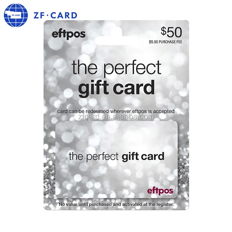 custom plastic gift card with backing cardboard for shop pro