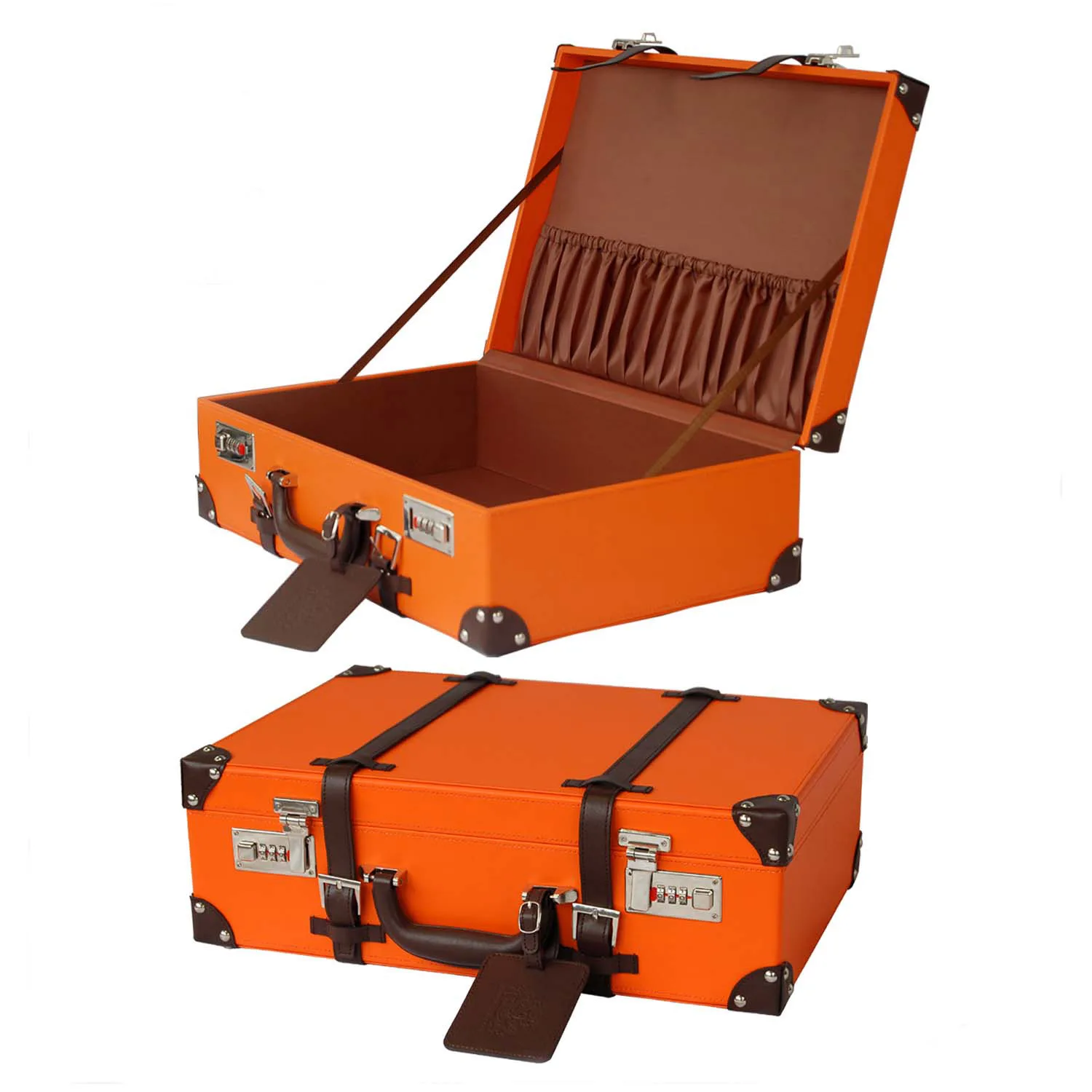 Retro Unique Large Capacity PU Leather Storage Box With Handle