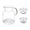 Super Large Heat Resistant Glass Water Jug china pitcher drinking glass with Stainless Steel Lid