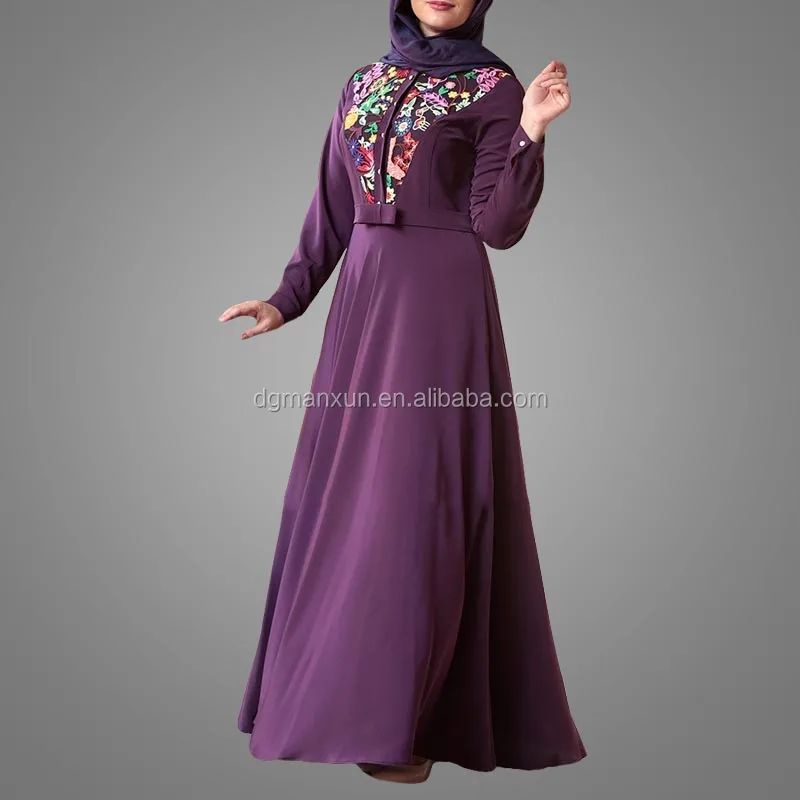 Elegant Muslim Islamic Evening Dress Lace Embroidery Women Dress Slim fit Abaya Dubai 2017 (1).jpg