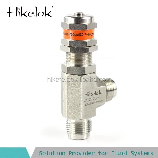 Liquid or gas service proportional relief valve, swagelok VCR end