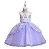Wholesale New Styles Fancy Satin Maxi Birthday Party Dress Girl Beautiful Princess Girl Dresses girls unicorn dress