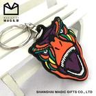 Custom logo two sided plastic type 3d soft pvc keychain charm