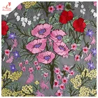 Eco-friendly Embroidery Fabric 2019 Flower Lace Tulle Mesh Embroidery Fabric Floral For Women Dresses