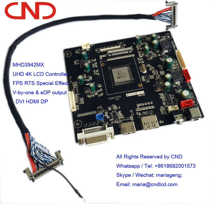 4K Resolution LCD Monitor Display Board HDMI DVI DP to eDP, V by One