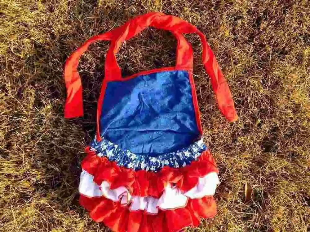 2015 new baby girls kids baby girls kid 4th of July patriotic bubble romper with matching necklace and headband set