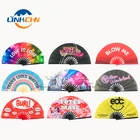 Custom printed bamboo hand folding fan for promotional gifts