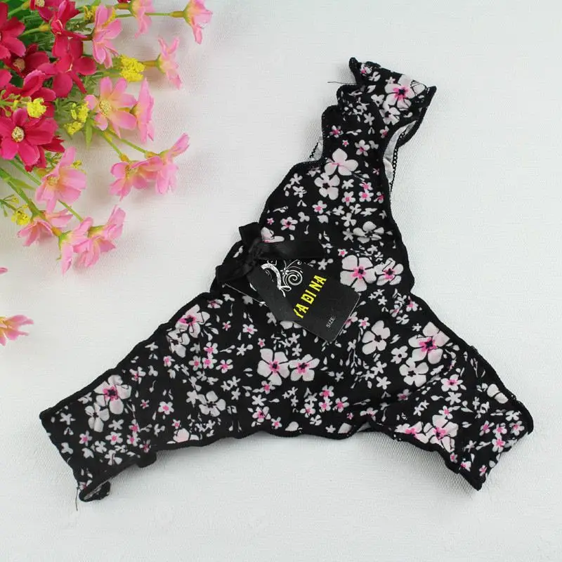Stock New Women Floral Sey cotton Thong Underwear Girls G String Cotton Panties High Quality Intimates Seamless Briefs Summer St