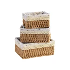 High quality weaving basket storage hand-woven paper rope basket with liner
