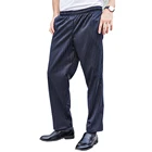 China supplier classical chef uniform custom chalk strip printed baggy chef pants
