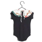 ASUKID Organic cotton newborn gold black baby clothes romper