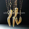 New!! Natural camel tooth necklace, black onyx rosary necklace in gold plated WT-N197