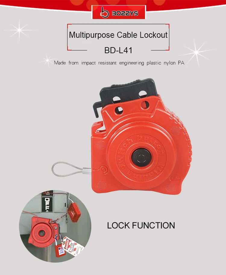 BOSHI China Supplier Nylon PA Safety Adjustable Cable Lockout