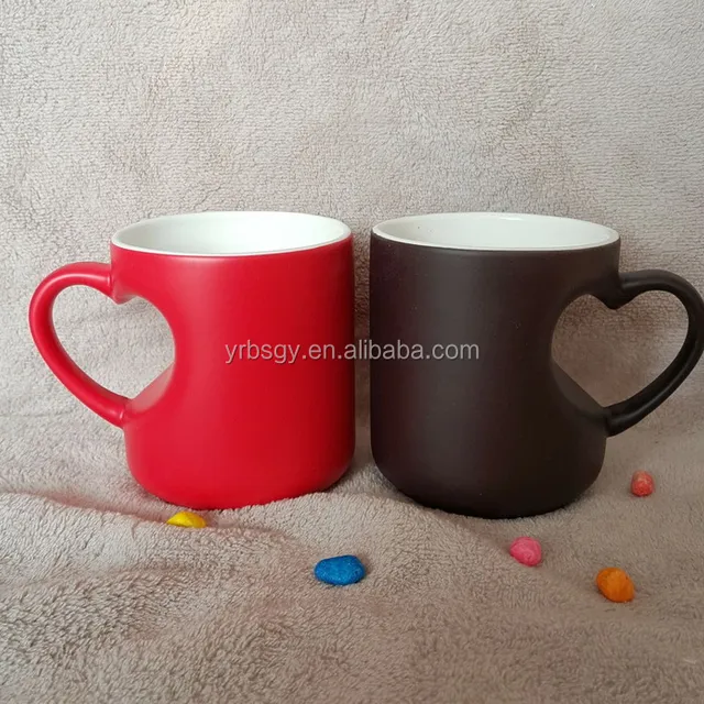 12oz sublimation photo color changed mug/magic cup/ heart shape