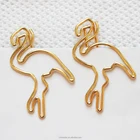 Home Animals Shape Paper Clip Lovely Golden Flamigo Shape Animal Shape Metal Paper Clips For Office Supplies Gift