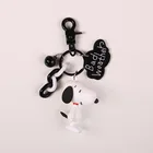 Promotional cute cartoon dog gift with smart letter tag pvc special snoopy 3D figurine Keychain