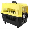 Metal mesh design plastic doghouse animal pet cat dog travel carrier transport box cage