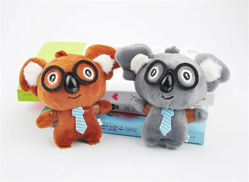 Cute Koala Plush Toys Small Cartoon Glasses Koala Plush Pendants Dolls Key Bag Pendant Party Promotional Gift 12pcslot 12cm (10)