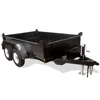 Black dump steel box trailer with electric brakes and loading ramps