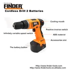 Good Quality Hand-Held ABS Material Cordless Drill 2 Batteries