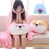 Cute ball-shaped stuffed hamster toy with flannel blanket in