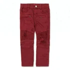 Royal wolf denim garment factory red over dye wash distressed biker latest designer kids jeans