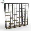 Customized Wood Metal Double Column Combination Display Shelves For Retail Storage
