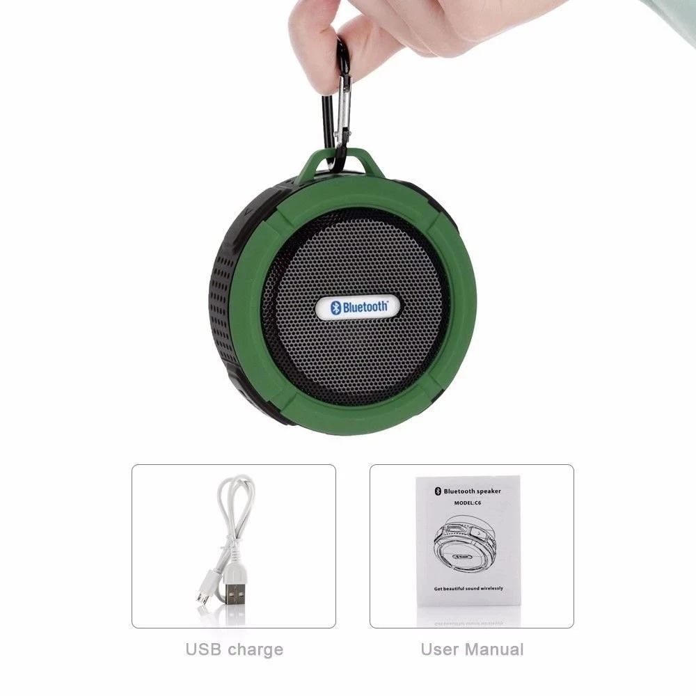 2018 outdoor portable waterproof mini speaker bluetooths C6 with 3D stereo surround for smart phone - ANKUX.COM