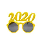 Holiday party decoration 2020 happy new year yellow color frame plastic costume quality sun glasses