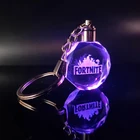 Wholesale crystal keychain custom LED luminous logo laser engraving crystal keychains for giveaways gifts