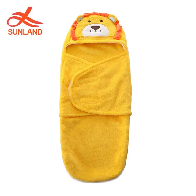 4060 new cute yellow lion animal sleeping bag baby swaddle sleep