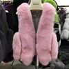 JKK FUR 2019 New Lady Real Fox Fur Fluffy Winter Warm High Quality Waistcoat Sleeveless Coat S1678
