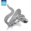 KENTURAY cz pave animal rings jewelry women Rhodium Silver Ring Latest Design Cubic Zirconia Fashion Snake Rings