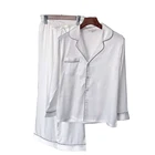 Custom Bulk Woman Long Sleeve imitated silk Nightwear Set Pajama