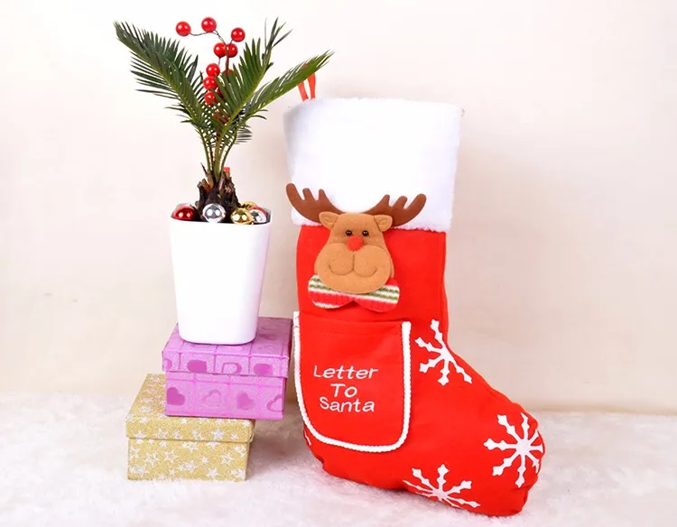 letter to santa red felt reindeer christmas stocking