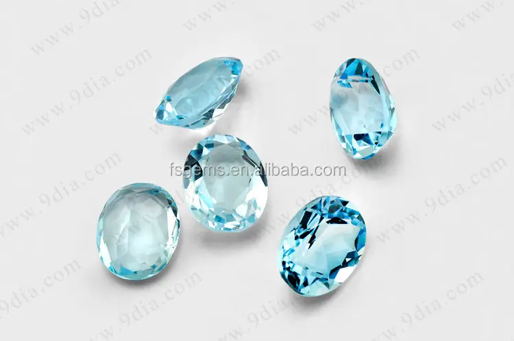 Best Price Wholesale Blue Topaz High Quality Oval Sky Blue Crystal Gemstone Jewelry Making Heart Pear Emerald Glass Jewelries