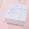 custom rectangle rigid cardboard white paper packaging gift present box with lid
