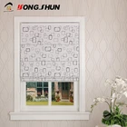 Hot sale hand control 3 pass blackout curtains roman blind for living room
