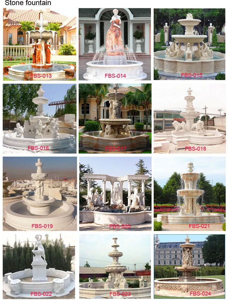 Outdoor Decorative Cast Stone Fountains Large Garden White Natural