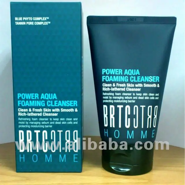 korea brtc homme men series oil control aqua foaming cleanser