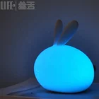 Color Lamp Rabbit LED Silicone Night Light 7 Color Changing Desk Table Lamp For Kids As Gift