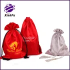 Hair Hair Bags Custom Black Satin Silk Bag For Hair With Printed Logo -- XHF