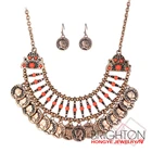 Metal Coin Bridal Necklace Indian Jewelry Set N6-8267-645