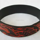 Custom design silicone bracelet black color print red logo No MOQ for cool Man