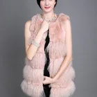Sweety type 100% Real woman lamb wool fur vest Rabbit fur coat vest