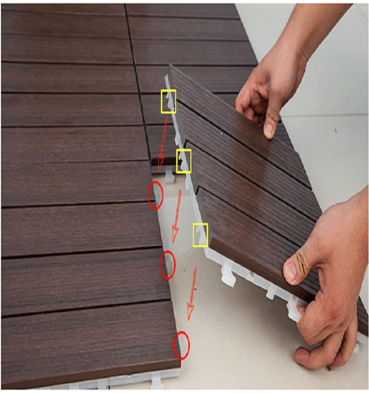 Eco Friendly Easy Install Outdoor Interlock Flooring Diy Wpc Deck Tile