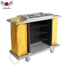 Multi-functional high quality plastic hotel cleaning housekeeping maid room service trolley for wholesale